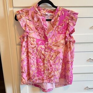Fate Pink and Brown Floral Blouse